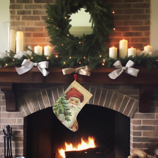 Vintager Weihnachtsbaumname Strumpf Kleiner Weihnachtsstrumpf (Von Creator hochgeladen)