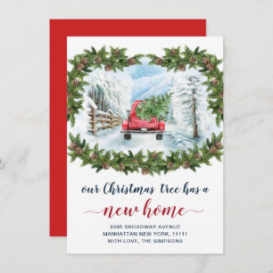 Vintager Weihnachtsbaumwagen Rustikaler Verkehr Ankündigung