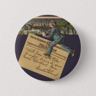 Vintager Weihnachtsbrief Button