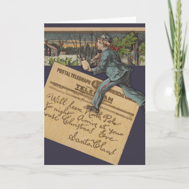 Vintager Weihnachtsbrief Feiertagskarte (Vorderseite)