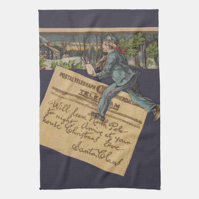 Vintager Weihnachtsbrief Küchentuch (Vertikal)