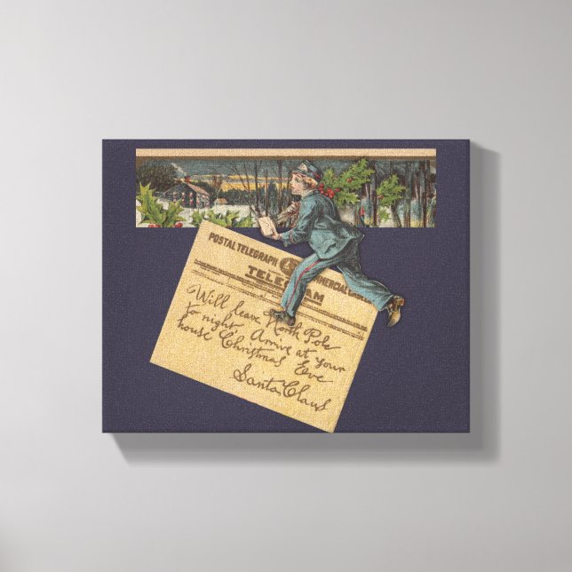 Vintager Weihnachtsbrief Leinwanddruck (Vorderseite)
