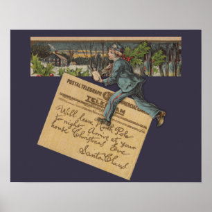 Vintager Weihnachtsbrief Poster