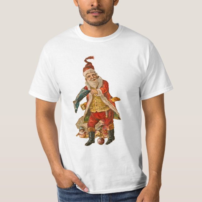 Vintager Weihnachtsdruck T-Shirt (Vorderseite)