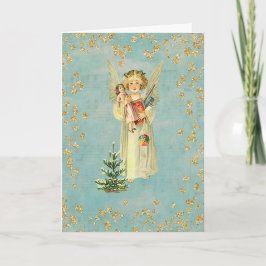 Vintager Weihnachtsengel Feiertagskarte