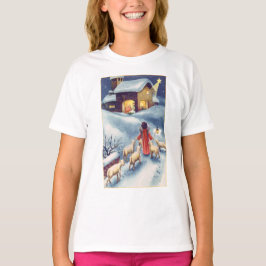 Vintager Weihnachtsengels-SchäferNativity T-Shirt