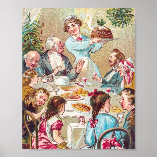 Vintager Weihnachtsfeiertag Poster (Vorne)