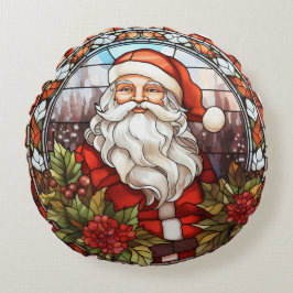 Vintager Weihnachtsfeiertag Rundes Kissen