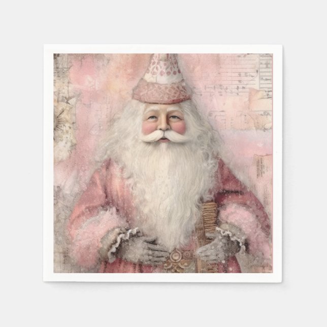 Vintager Weihnachtsfeiertag Serviette (Vorderseite)