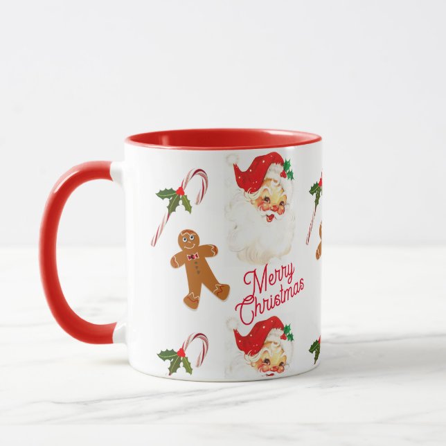 Vintager Weihnachtsfeiertag Tasse (Links)
