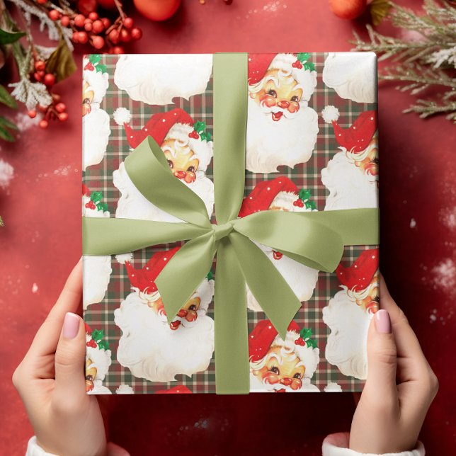 Vintager Weihnachtsfest Kariert Geschenkpapier (Von Creator hochgeladen)