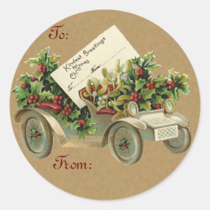 Vintager Weihnachtsgeschenk Runder Aufkleber