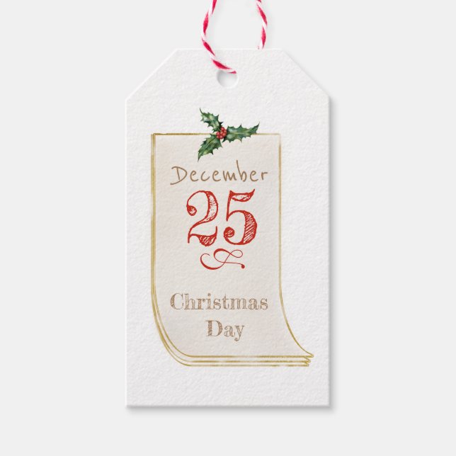 Vintager Weihnachtsgeschenk-Tag Geschenkanhänger (Vorderseite)