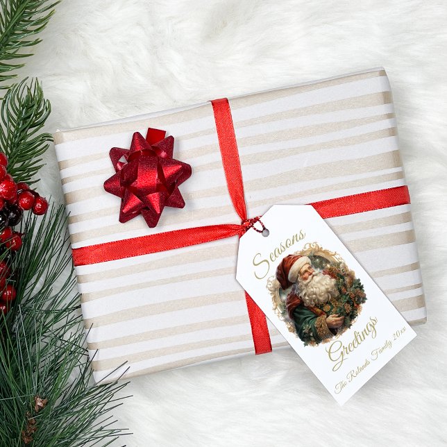 Vintager Weihnachtsgeschenk-Tag Geschenkanhänger (Front)