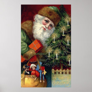 Vintager Weihnachtskalender Poster