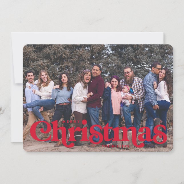 Vintager Weihnachtskartenstreifen Ankündigung (Vorderseite)