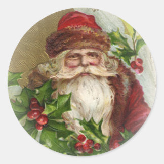 Vintager Weihnachtskleber für den Weihnachtsmann Runder Aufkleber