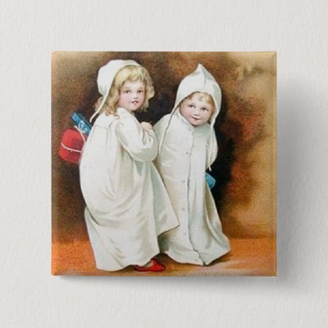 Vintager Weihnachtsknopf Button (Vorderseite)