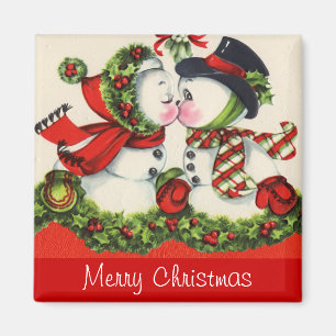 Vintager Weihnachtskuß Magnet