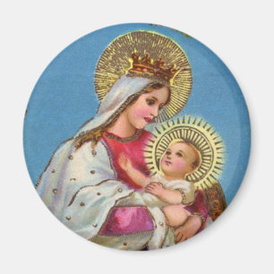 Vintager Weihnachtsmagnet Mary-und Baby-Jesuss Magnet