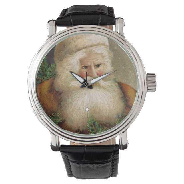 Vintager Weihnachtsmann 11 Armbanduhr (Vorderseite)