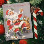 Vintager Weihnachtsmann 1950 Feiertagspostkarte<br><div class="desc">1950 Vintager Weihnachtsmann</div>