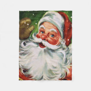 Vintager Weihnachtsmann 1 Fleecedecke