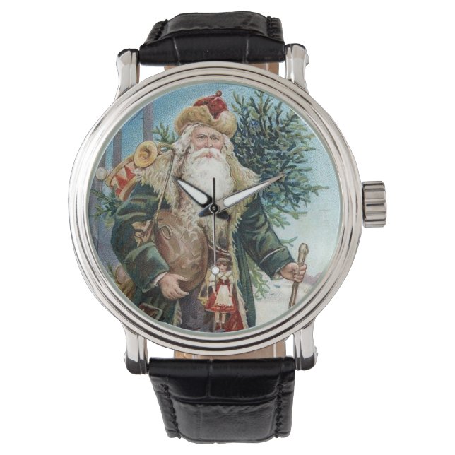 Vintager Weihnachtsmann 6 Armbanduhr (Vorderseite)