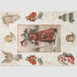 Vintager Weihnachtsmann Angels Weihnachtsfeiertag Seidenpapier