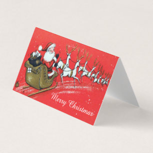 Vintager Weihnachtsmann auf seinem Schlitten mit R