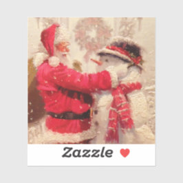 Vintager Weihnachtsmann Aufkleber