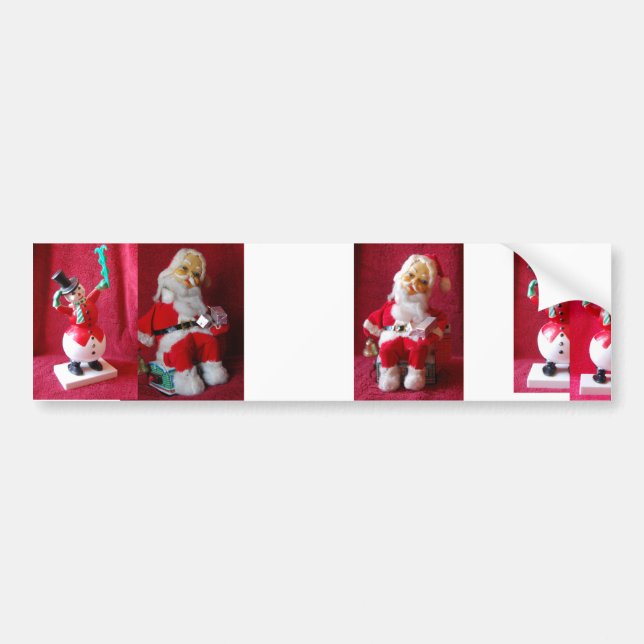 Vintager Weihnachtsmann Autoaufkleber (Vorne)
