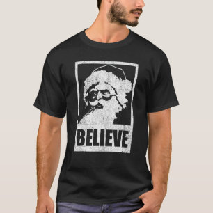 Vintager Weihnachtsmann BELIEVE Retro Weihnachten T-Shirt