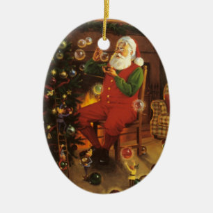 Vintager Weihnachtsmann Blasen Ornament