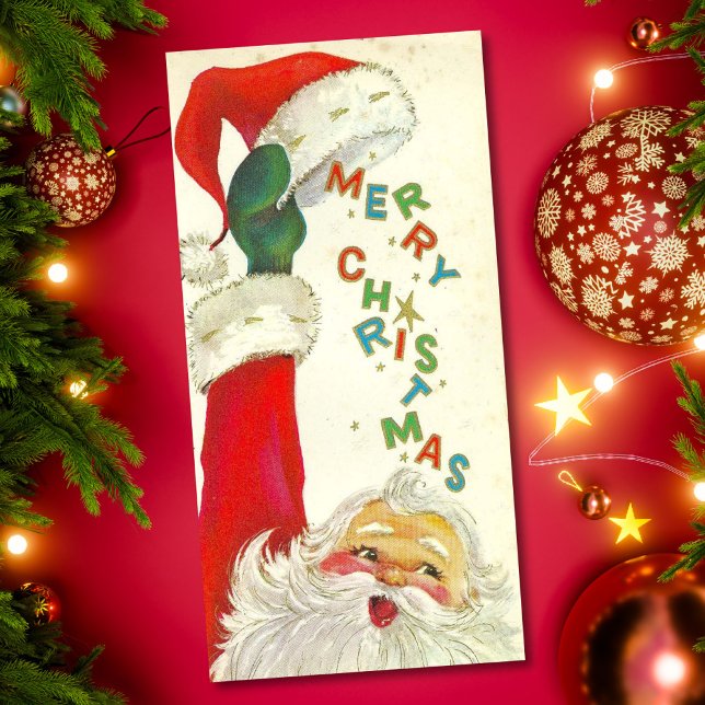 Vintager Weihnachtsmann bringt frohe Weihnachten a (Von Creator hochgeladen)
