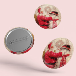 Vintager Weihnachtsmann Button