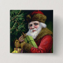 Vintager Weihnachtsmann-Button