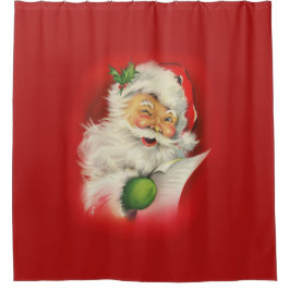 Vintager Weihnachtsmann Duschvorhang