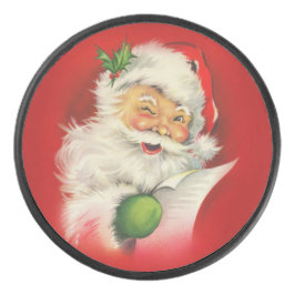 Vintager Weihnachtsmann Eishockey Puck