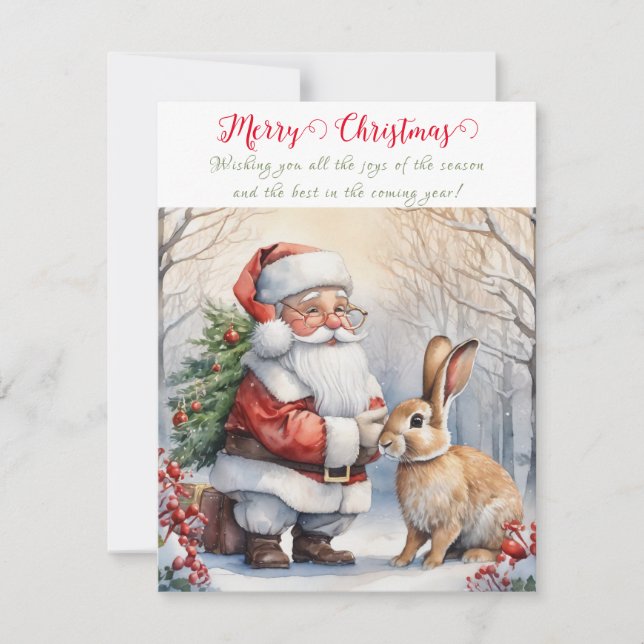 Vintager Weihnachtsmann Feiertagskarte (Vorderseite)