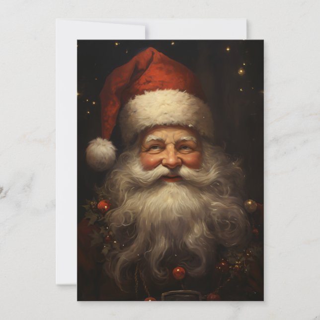 Vintager Weihnachtsmann Feiertagskarte (Vorderseite)