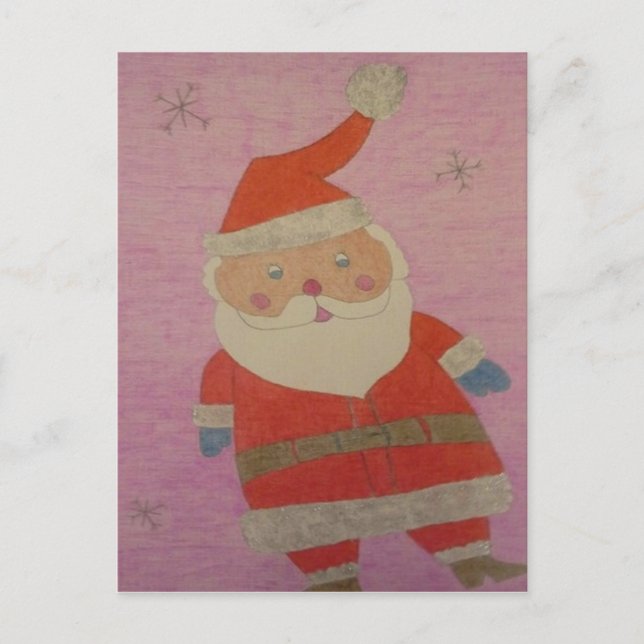 Vintager Weihnachtsmann Feiertagspostkarte (Vorderseite)