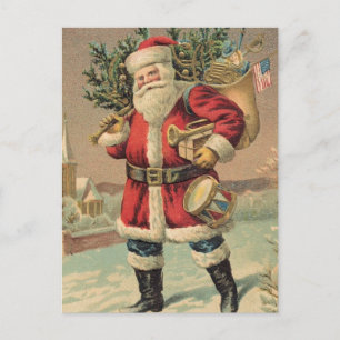 Vintager Weihnachtsmann Feiertagspostkarte
