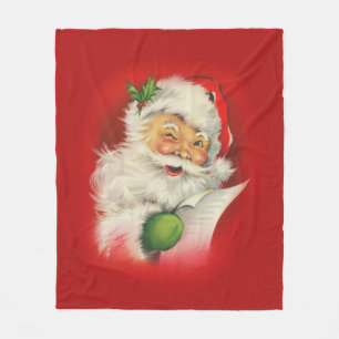 Vintager Weihnachtsmann Fleecedecke