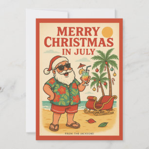 Vintager Weihnachtsmann frohe Weihnachten im Juli