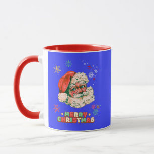 Vintager Weihnachtsmann frohe Weihnachten Tasse