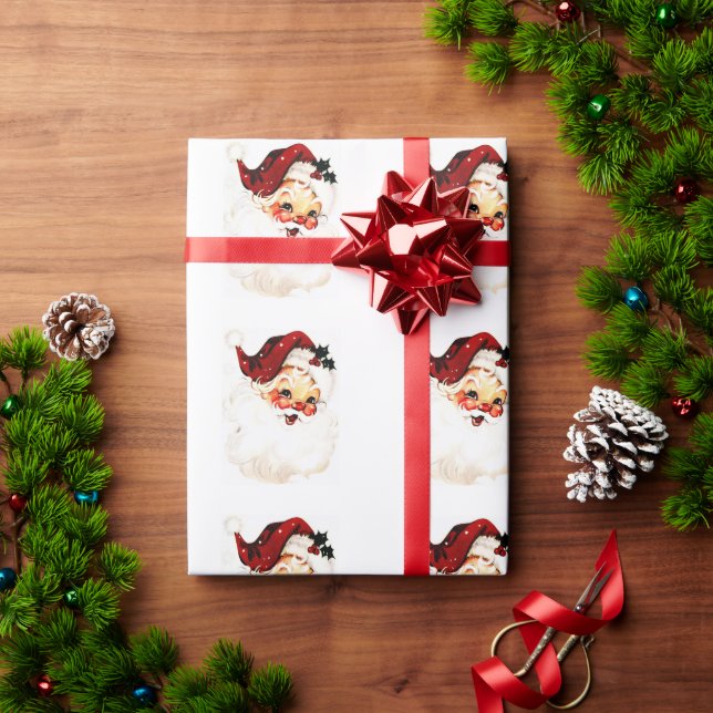 Vintager Weihnachtsmann: Frohe Weihnachtsfeier Geschenkpapier (Feiertagsgeschenk)