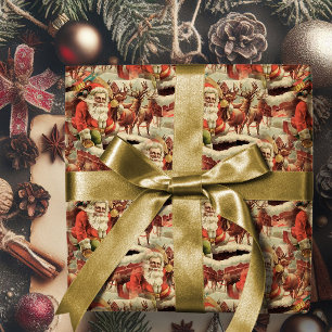 Vintager Weihnachtsmann Frohe Weihnachtswrapping P Geschenkpapier