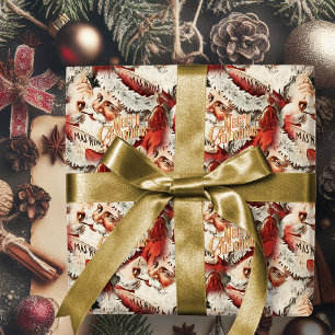 Vintager Weihnachtsmann Frohe Weihnachtswrapping P Geschenkpapier