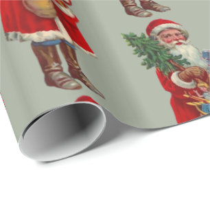 Vintager Weihnachtsmann Geschenkpapier